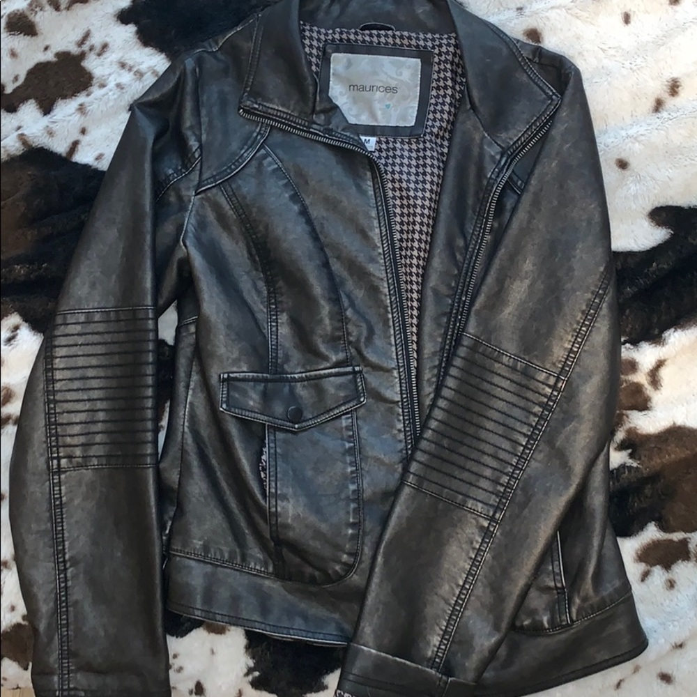 Maurices pleather gray jacket